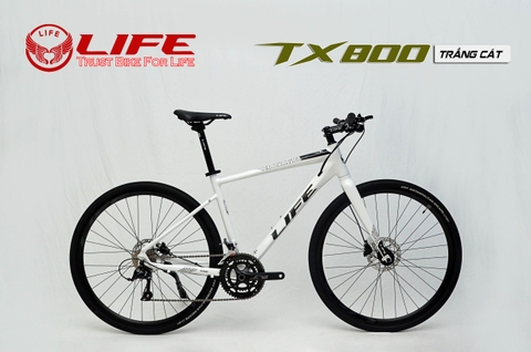 Xe đạp Touring LIFE TX800: Full Nhôm không mối hàn. Group SHIMANO SORA R3000 2x9tốc độ. Trục rỗng, Líp thả, Phanh dầu. Không Thể Bỏ Lỡ