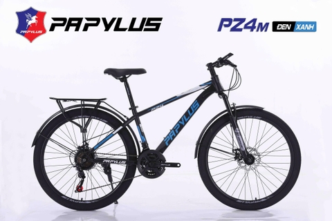 Xe đạp địa hình PAPYLUS PZ4 New: Khung Thép cường lực. Groupset SHIMING 3x7 tốc độ. Phanh đĩa cơ, Bánh 26, Ngon - Rẻ