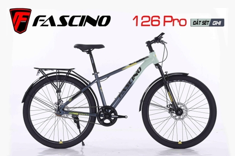 Xe đạp địa hình FASCINO 126PRO: Khung thép cường lực, líp đơn, vành nhôm, phuộc nhún, phanh đĩa, bánh 26- SIÊU RẺ