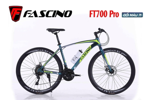 Xe đạp đua FASCINO FT700 PRO: Khung thép cường lực không mối hàn, sơn tĩnh điện, cáp âm khung. Groupset SUNRISE 3x7 tốc độ, RẺ NHẤT