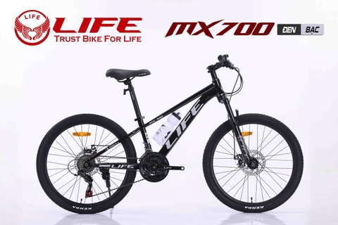 Xe đạp địa hình LIFE MX700: khung thép cường lực, cáp âm khung.  Groupset SHIMANO 3X7 tốc độ, bánh 24icnh, Siêu Hot 2026