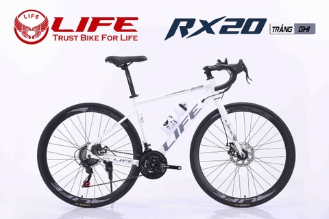 Xe đạp đua Life RX20: Xe đạp đua, khung thép cường lực , cáp âm khung. Tay đề 3X7 tốc độ. Líp nổ to. Phanh đĩa, Hot nhất 2026