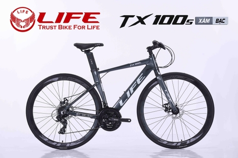 Xe Đạp Touring LIFE TX100S: Nhôm siêu nhẹ, cáp âm khung.  Groupset SHIMANO 3x7 tốc độ. Phanh đĩa cơ. Moayer cối nổ to. QUÁ CHẤT -SIÊU HOT 2026