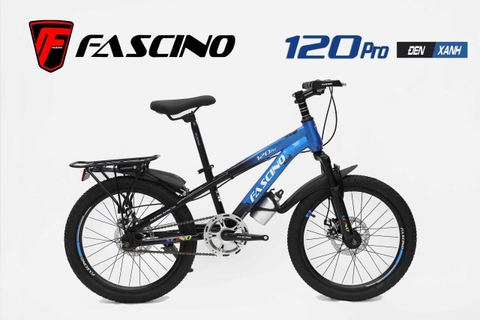 Xe Đạp Địa Hình FASCINO 120 PRO: Khung thép, Phuộc nhún, Phanh đĩa, Vành nhôm, Lốp 20x2.125. Phù hợp học sinh cấp 1