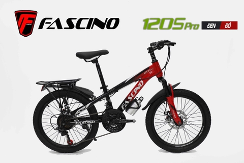 Xe Đạp Địa Hình FASCINO 120s PRO: Khung thép, Phuộc nhún, Bộ truyền động HAISYU 21 tốc độ, Phanh đĩa, Vành nhôm, Lốp 20x2.125. Tuyệt đẹp phù hợp học sinh cấp 1