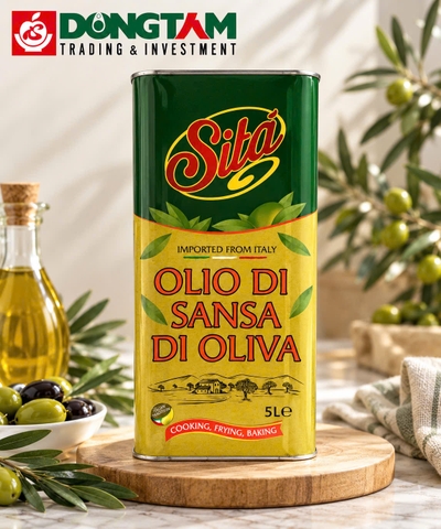Dầu Oliu Pomace hiệu Sita - Italia - 5 lít x 4 can sắt / thùng