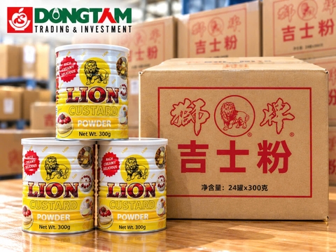 Bột làm bánh Custard hiệu LION - 300gr x 24 lon thiếc / thùng