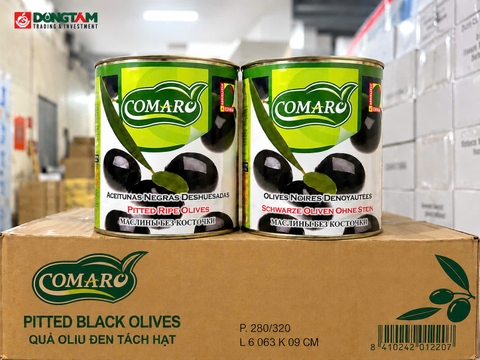 Quả Oliu đen tách hạt - hiệu Comaro - 3,1kg x 6 lon / thùng
