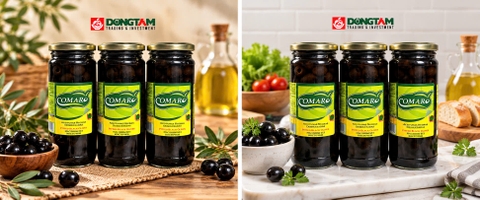 Quả Olive đen tách hạt - hiệu Comaro - 435g x 12 lọ / thùng