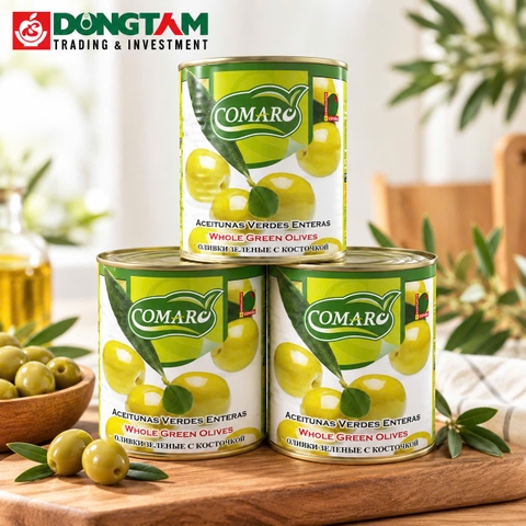 Quả Oliu xanh nguyên trái - hiệu Comaro - 3,1kg x 6 lon / thùng