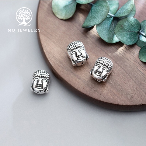 Charm bạc hình phật xỏ ngang