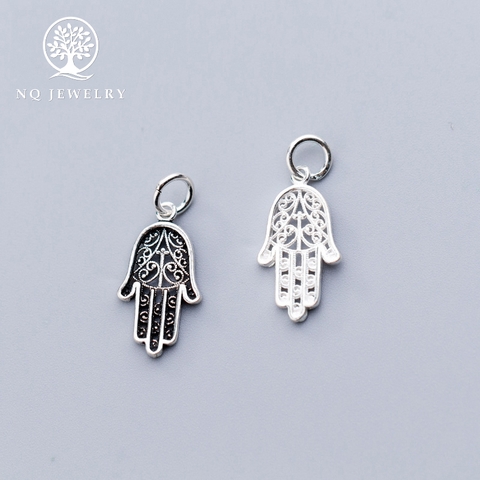 Charm bạc hình bàn tay hamsa treo