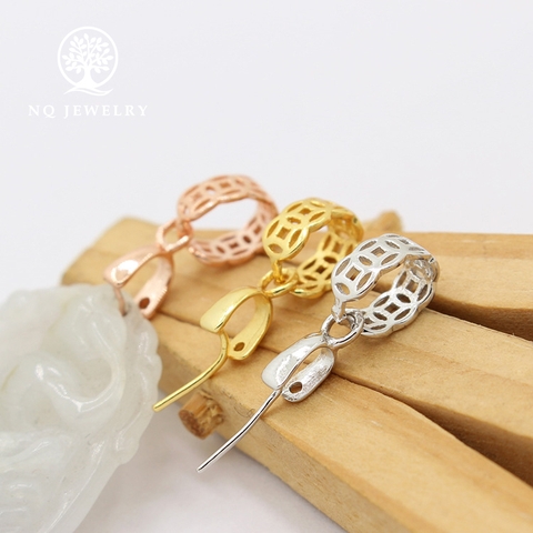 Charm bạc khoen móc mặt phật, mặt tỳ hưu hình kim tiền