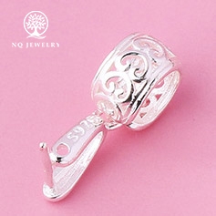 Charm bạc khoen móc mặt phật, mặt tỳ hưu họa tiết hoa văn