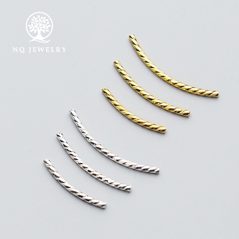 Charm bạc hình ống họa tiết xoắn