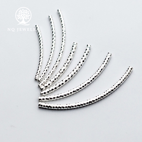 Charm bạc ống xoắn họa tiết xỏ ngang