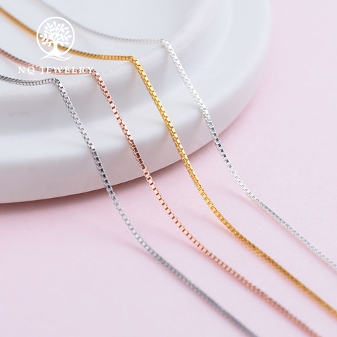 Dây chuyền bạc xích dạng hộp ( xỏ qua hạt nhỏ)