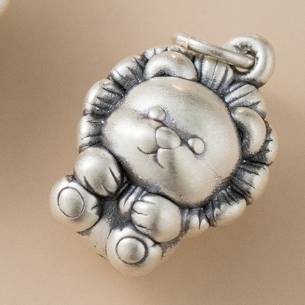 Charm bạc hình sư tử dễ thương treo