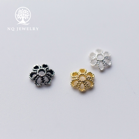 Charm bạc chụp hạt họa tiết hoa văn