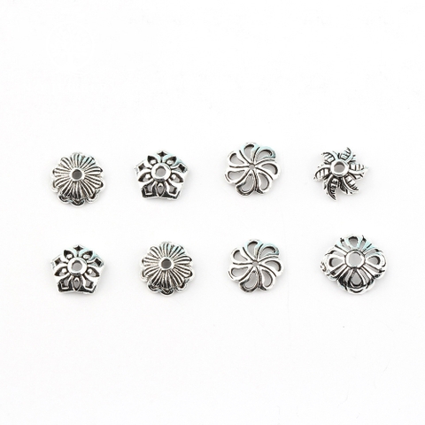 Charm bạc chụp hạt, bọc hạt họa tiết