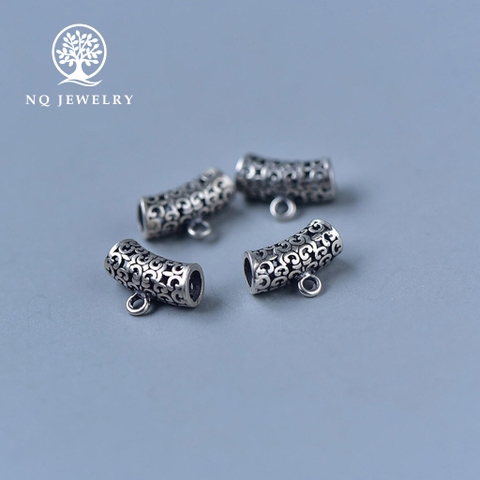 Charm bạc họa tiết cổ điển gắn charm treo