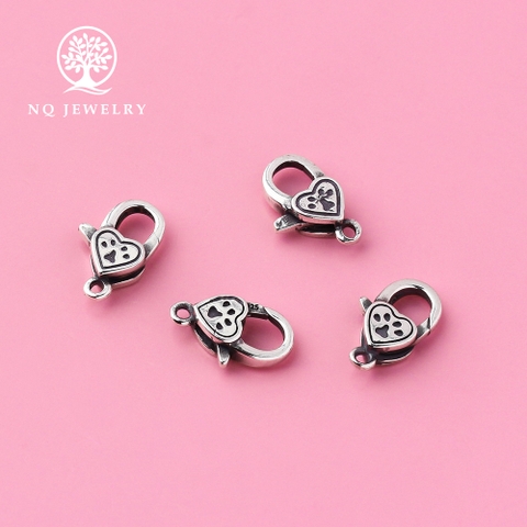Charm bạc ổ khóa hình trái tim