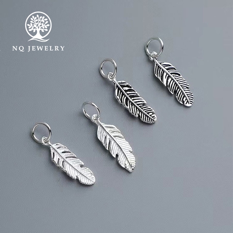 Charm bạc Lông vũ treo