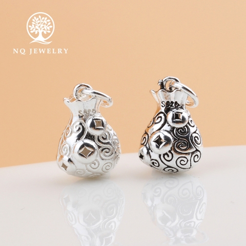 Charm bạc túi tài lộc treo