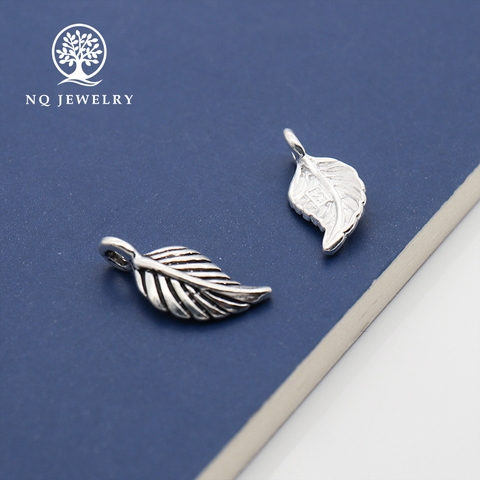 Charm bạc hình chiếc lá treo
