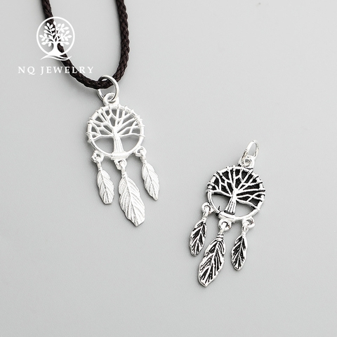 Charm bạc hình Dream catcher cây lá treo