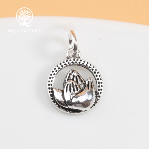Charm bạc hình hoa sen nhỏ treo
