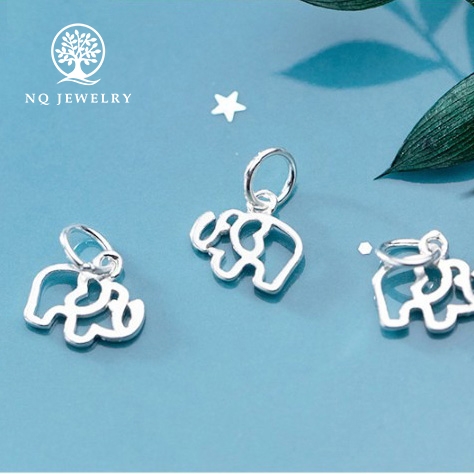 Charm bạc hình viền con voi treo