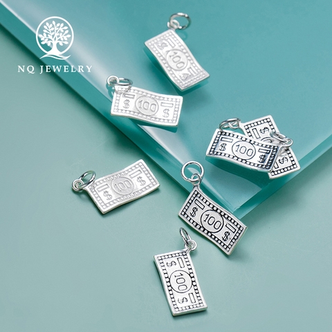 Charm bạc tiền giấy $100 đô la treo