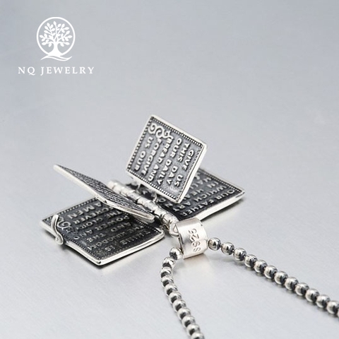 Charm bạc mặt dây chuyền kinh thánh treo