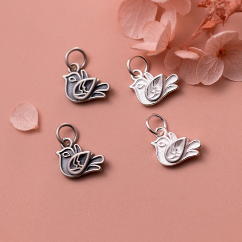 Charm bạc chim bồ câu treo