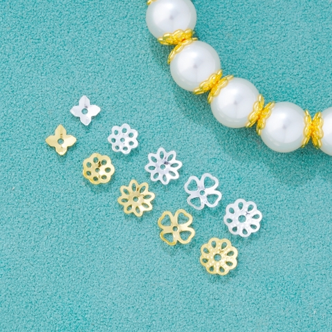 Charm bạc chụp hạt, bọc hạt họa tiết
hoa văn