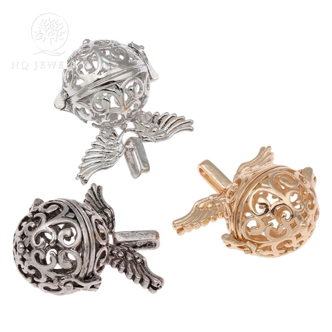 Charm đựng hạt bằng hợp kim họa tiết đôi cánh treo 
 MÀU TRẮNG