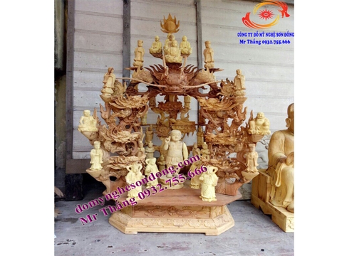 Tòa cửu long gỗ mít (tượng thích ca cửu long)