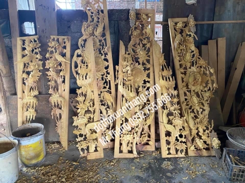 Cửa võng thờ bằng gỗ mít