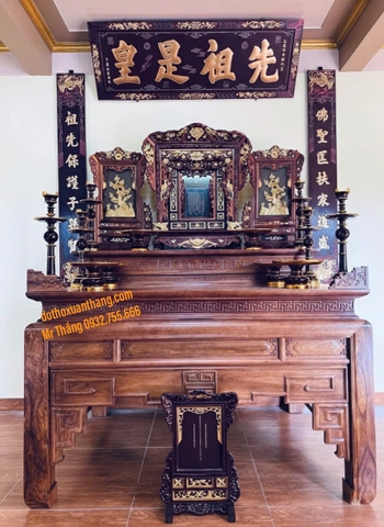 Đồ thờ gian thờ tư gia son son thếp vàng theo lối cổ