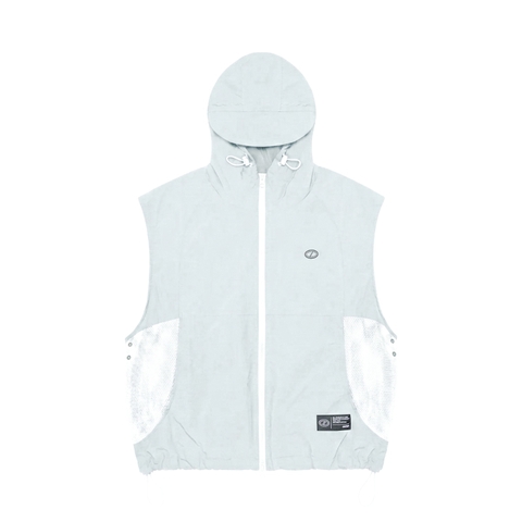 ONTOP Mesh-Panel Hooded Vest - Xám