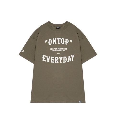 O17-T1 Tee ONTOP Everyday Typo-Nâu