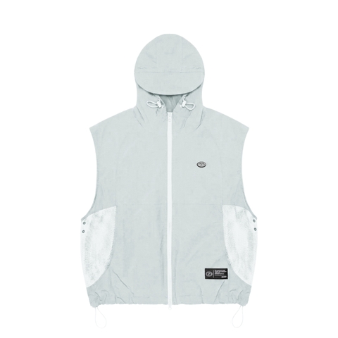 ONTOP Mesh-Panel Hooded Vest - Xám