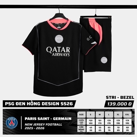 Quần áo bóng đá Strivend PSG Paris Saint-Germain 2025/26 [thun mè Poly]
