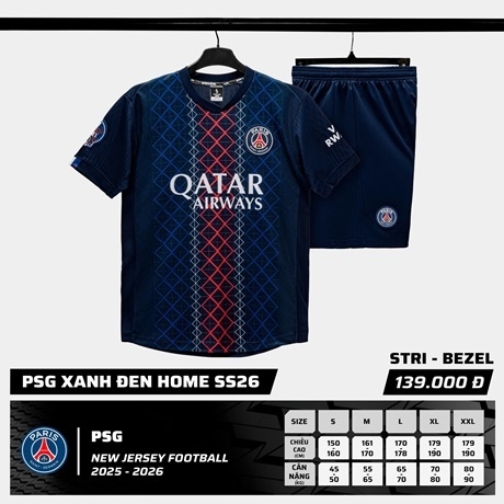 Quần áo bóng đá Strivend PSG Paris Saint-Germain 2025/26 [thun mè Poly]