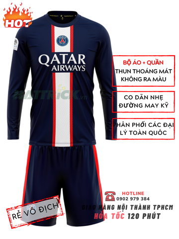 Áo PSG Tay Dài 2022/23 Xanh Đen