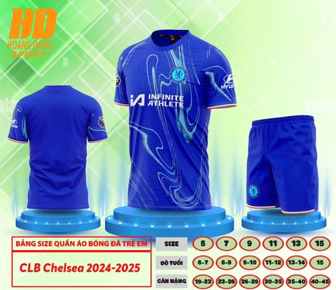 Quần áo bóng đá Trẻ Em Chelsea 2024/25 (Thun mè Hàn Quốc)