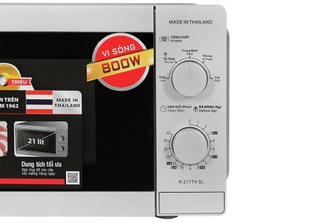Lò vi sóng 21L SHARP R-211TV-SL màu bạc