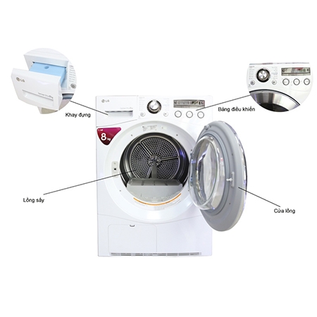 Máy sấy LG 8 kg DR-80BW chính hãng
