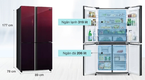Tủ Lạnh Sharp Inverter 525 Lít SJ-FXP600VG-MR